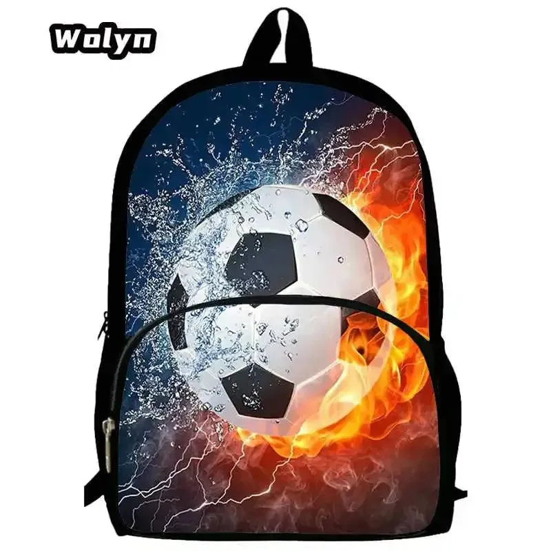 Soccer Prints School Backpack for Grade 1-3,Cartoon School Bags for Boys Girls ,Large Capacity Children Backpack  for School
