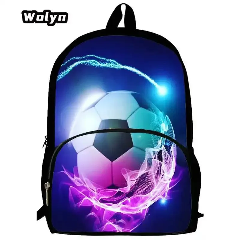 Soccer Prints School Backpack for Grade 1-3,Cartoon School Bags for Boys Girls ,Large Capacity Children Backpack  for School
