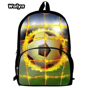 Soccer Prints School Backpack for Grade 1-3,Cartoon School Bags for Boys Girls ,Large Capacity Children Backpack  for School
