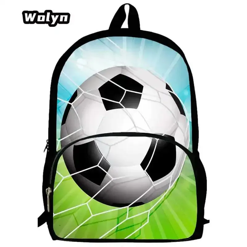 Soccer Prints School Backpack for Grade 1-3,Cartoon School Bags for Boys Girls ,Large Capacity Children Backpack  for School