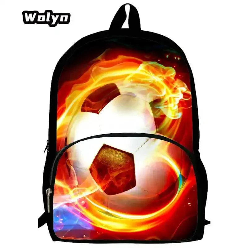 Soccer Prints School Backpack for Grade 1-3,Cartoon School Bags for Boys Girls ,Large Capacity Children Backpack  for School