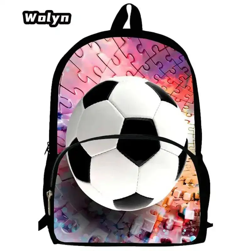 Soccer Prints School Backpack for Grade 1-3,Cartoon School Bags for Boys Girls ,Large Capacity Children Backpack  for School