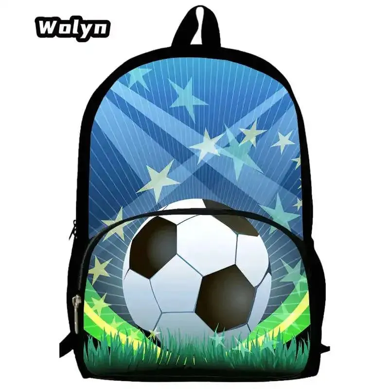 Soccer Prints School Backpack for Grade 1-3,Cartoon School Bags for Boys Girls ,Large Capacity Children Backpack  for School