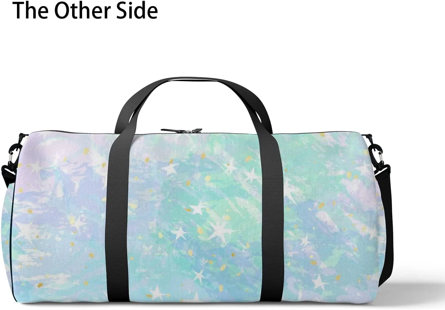 Soft Pale Colorful Moon Star Sports Bag Tote Bag Waterproof Gym Bag with Shoulder Strap Zipper 2 Side Pockets for Men and Women, Travel and Storage Shoulder Bag.