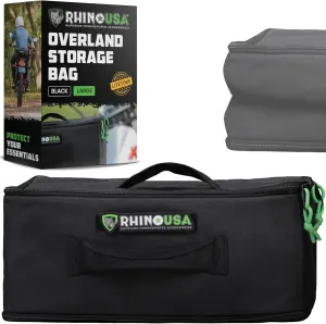 Soft-Sided Overland Storage Bag – Tactical Gear Tote for Camping Essentials, SUV Trunk Organizer, Bushcraft Gear, Camper Organization, Travel Bag with Dividers & Customizable Patch Panel (L, Black)