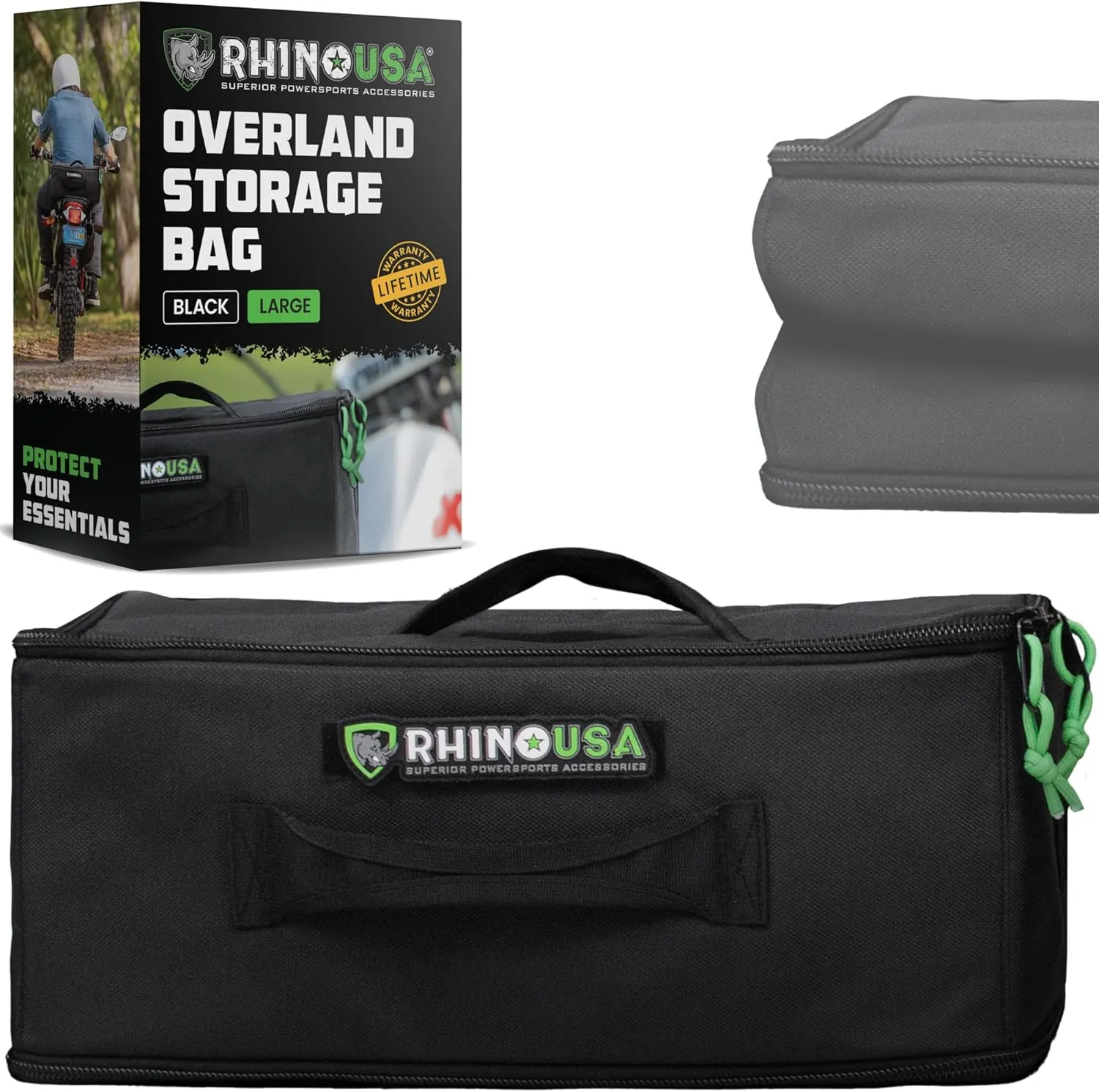 Soft-Sided Overland Storage Bag – Tactical Gear Tote for Camping Essentials, SUV Trunk Organizer, Bushcraft Gear, Camper Organization, Travel Bag with Dividers & Customizable Patch Panel (L, Black)