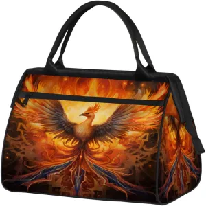 Solar Phoenix Radiant Plumage Travel Duffle Bag, Waterproof Duffel Bag Weekender Overnight Carry On Bag Lightweight Sport Gym Bag for Men Women