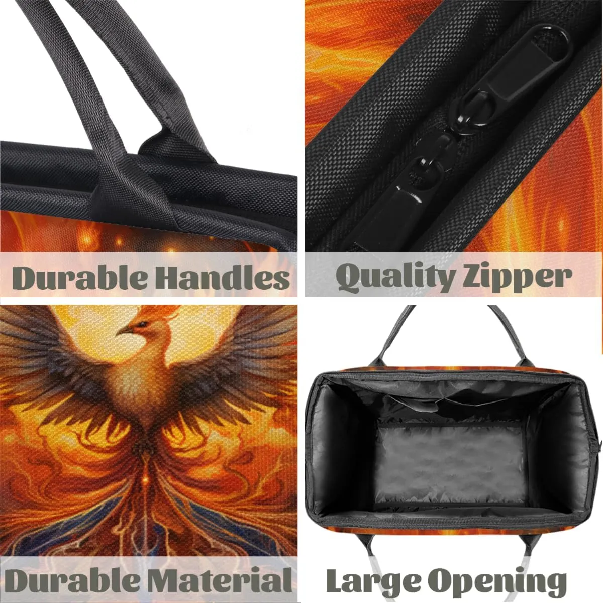 Solar Phoenix Radiant Plumage Travel Duffle Bag, Waterproof Duffel Bag Weekender Overnight Carry On Bag Lightweight Sport Gym Bag for Men Women