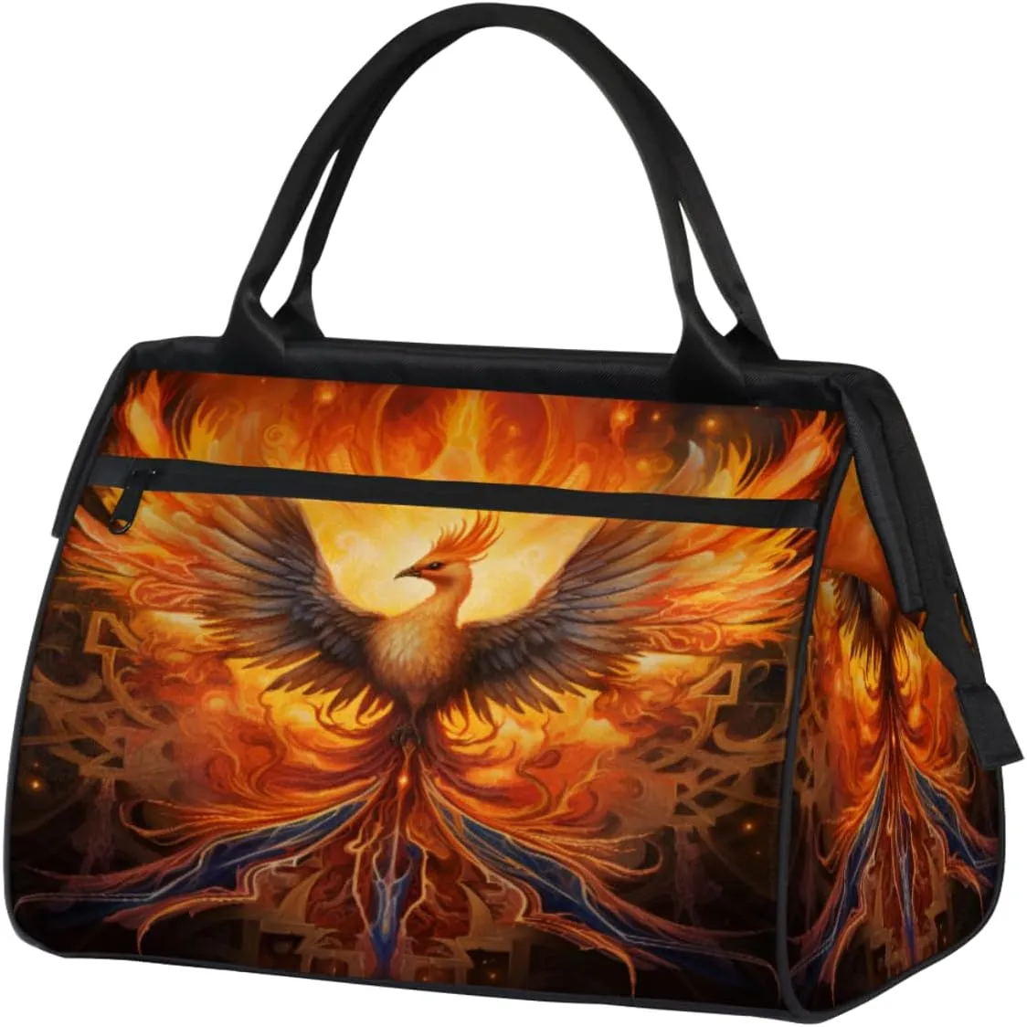 Solar Phoenix Radiant Plumage Travel Duffle Bag, Waterproof Duffel Bag Weekender Overnight Carry On Bag Lightweight Sport Gym Bag for Men Women