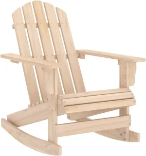 Solid Fir Wood Adirondack Rocking Chair for Outdoor Patio Garden Backyard, 36" Durable Wooden Rocker with 242.5 lb Capacity, Weather-Resistant Patio Furniture Assembly Required