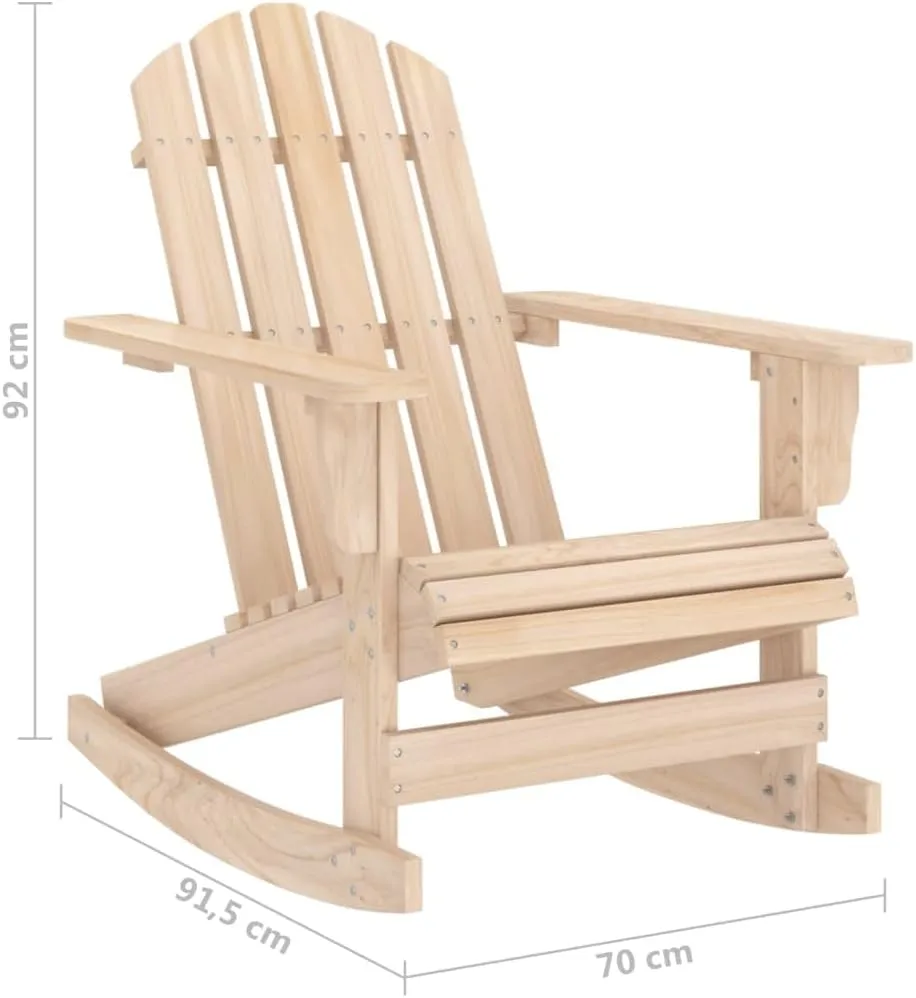 Solid Fir Wood Adirondack Rocking Chair for Outdoor Patio Garden Backyard, 36" Durable Wooden Rocker with 242.5 lb Capacity, Weather-Resistant Patio Furniture Assembly Required