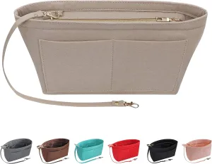 Soyizom Purse Organizer Insert Felt Purse Insert Bag Organizers Multi Pockets Tote Bag in Bag for Women,Beige-XL
