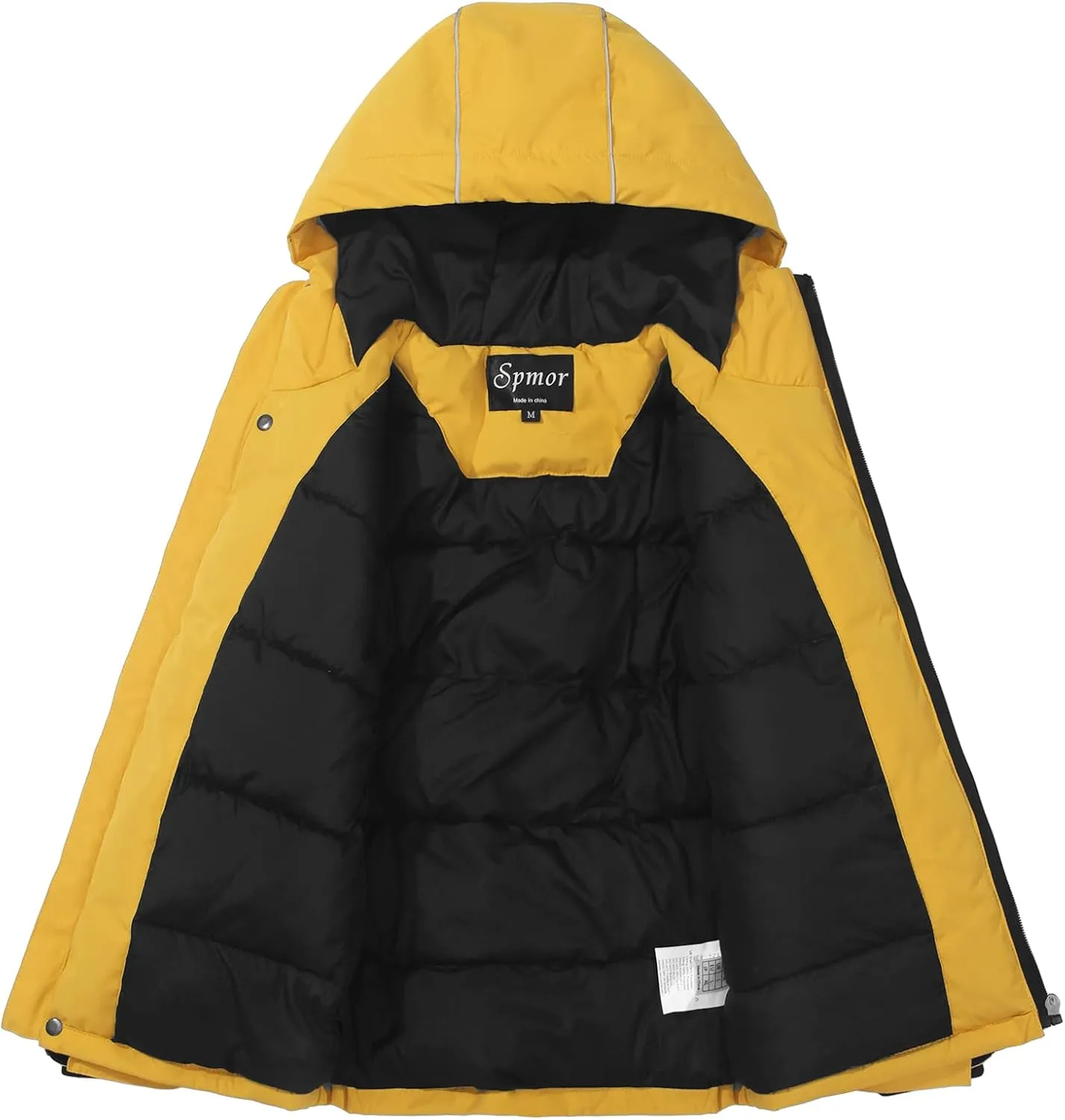 Spmor Boys Girls Waterproof Ski Jacket Hooded Snowboard Coat Windproof Winter Snow Outwear