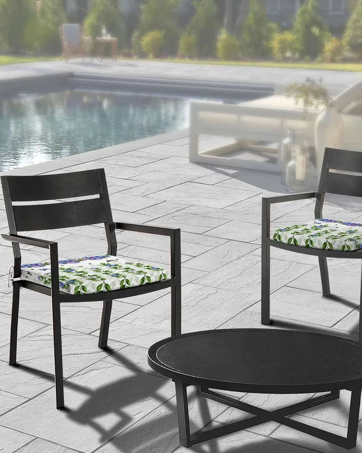 Spring Floral Outdoor Cushion Chair Cover Set of 4 - Waterproof Couch Seat Covers, Summer Farmhouse Botanical Butterfly Patio Furniture Protector Cushions Slipcovers for Sofa/RV, 20"x18"x4"