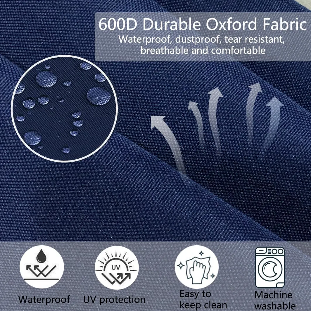 Sqodok Patio Outdoor Cushion Covers Set 3 Pack Furniture Seat Cushions Replacement Covers Waterproof Fit for 4-Seater Wicker Rattan Conversation Set Sofa Loveseat Chair Couch，38x19x2,19x19x2, Blue