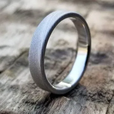 Stainless steel Damascus ring sandblasted  "WOODGRAIN" pattern, damascus steel ring,  damascus ring Customizable mens damasteel ring