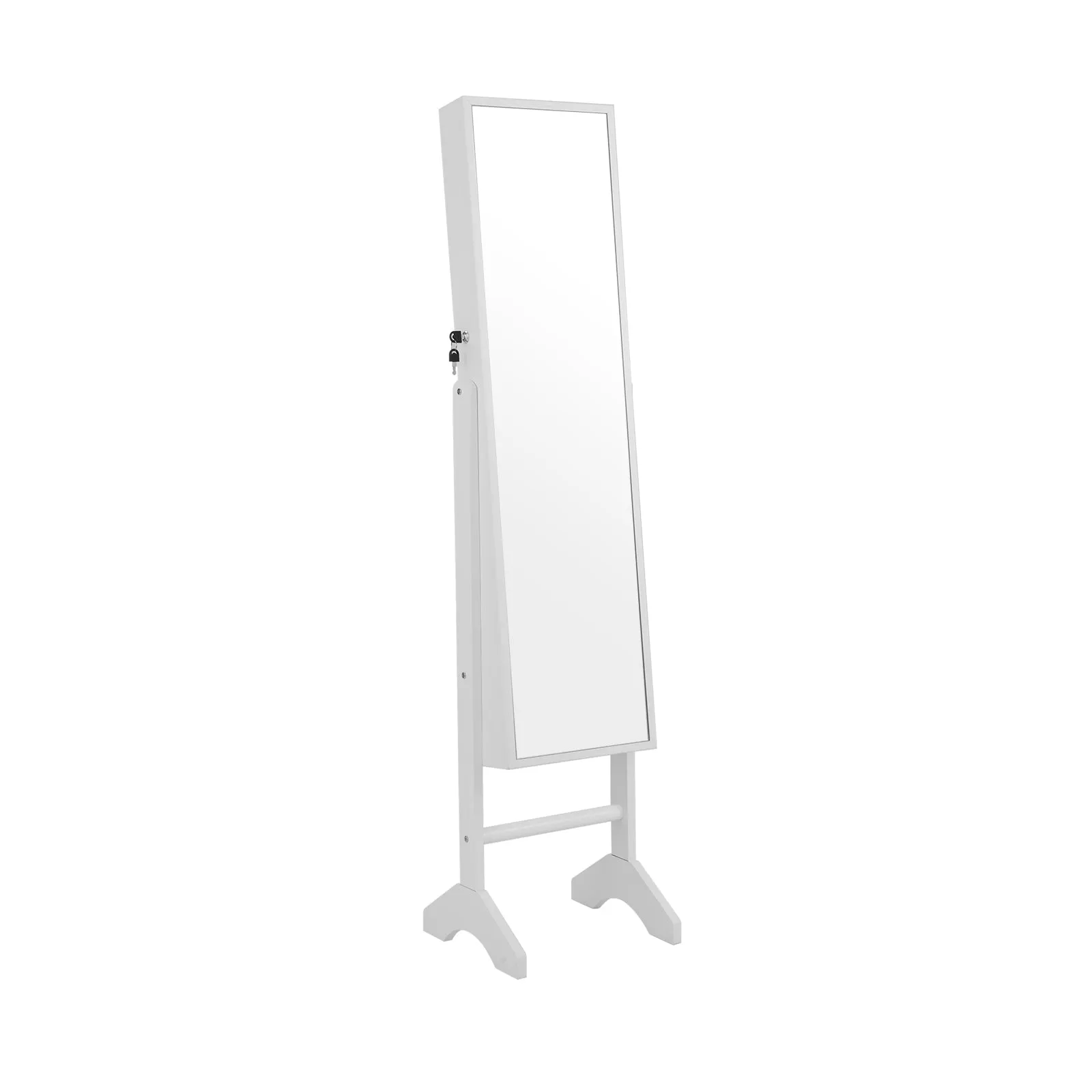 Standing Jewelry Cabinet Jewelry Armoire Cabinet with Full-White
