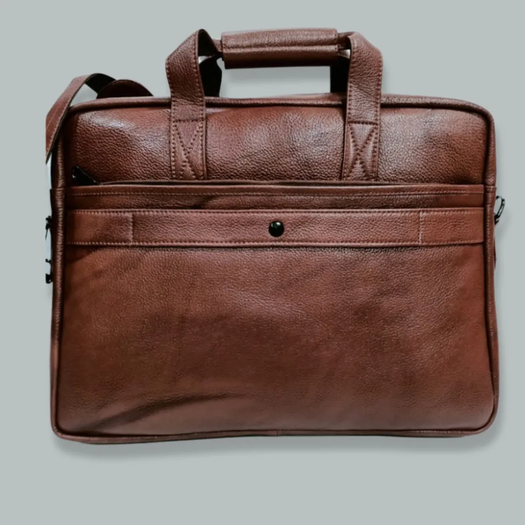 Starco 2 Expandable Genuine Leather Laptop Messenger Bag for men