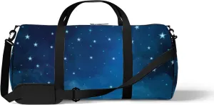 Stars and Moon In The Night Sky Sports Bag Tote Bag Waterproof Gym Bag with Shoulder Strap Zipper 2 Side Pockets for Men and Women, Travel and Storage Shoulder Bag.