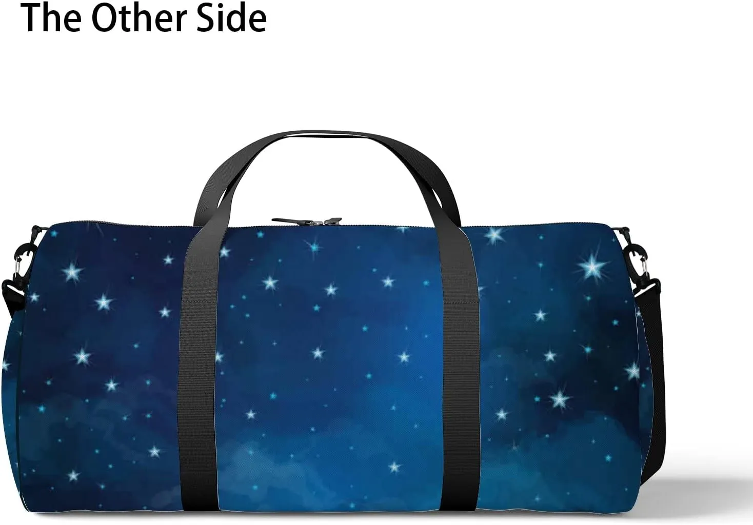 Stars and Moon In The Night Sky Sports Bag Tote Bag Waterproof Gym Bag with Shoulder Strap Zipper 2 Side Pockets for Men and Women, Travel and Storage Shoulder Bag.