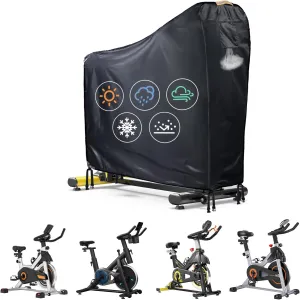 Stationary Bike Cover Waterproof Outdoor，Upright Exercise Bike Cover with Air Vent,Waterproof Strip,4 Windproof Buckles,All Weather Large Cover for Peloton Bike,Suitable for Peloton Bike  and Schwinn