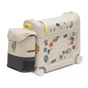 Stokke JetKids Travel Bundle, Moonglow White - Includes BedBox Ride-On Suitcase & Backpack - Best for Kids 2-7 Years Old (Up to 77 lbs)