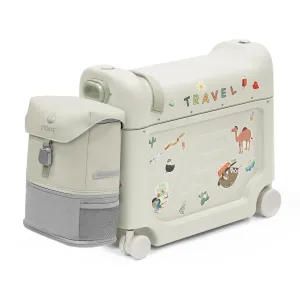 Stokke JetKids Travel Bundle, Sea Green - Includes BedBox Ride-On Suitcase & Backpack - Best for Kids 2-7 Years Old (Up to 77 lbs)