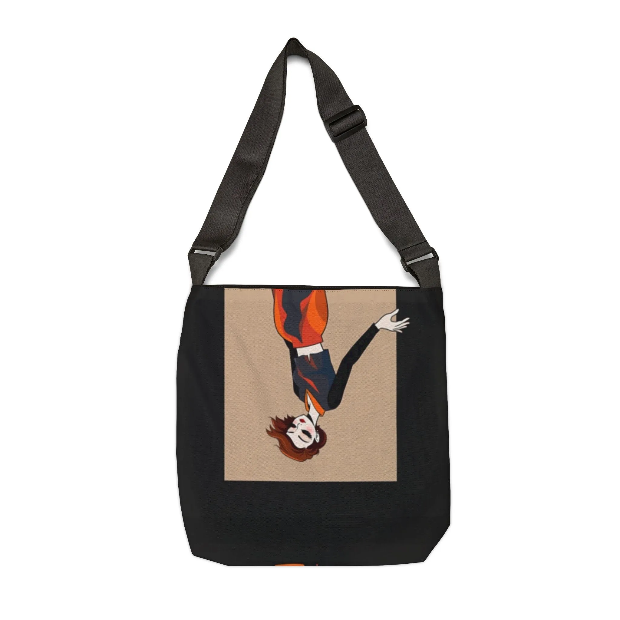Stylish Adjustable Tote Bag with Chic Fashion Illustration