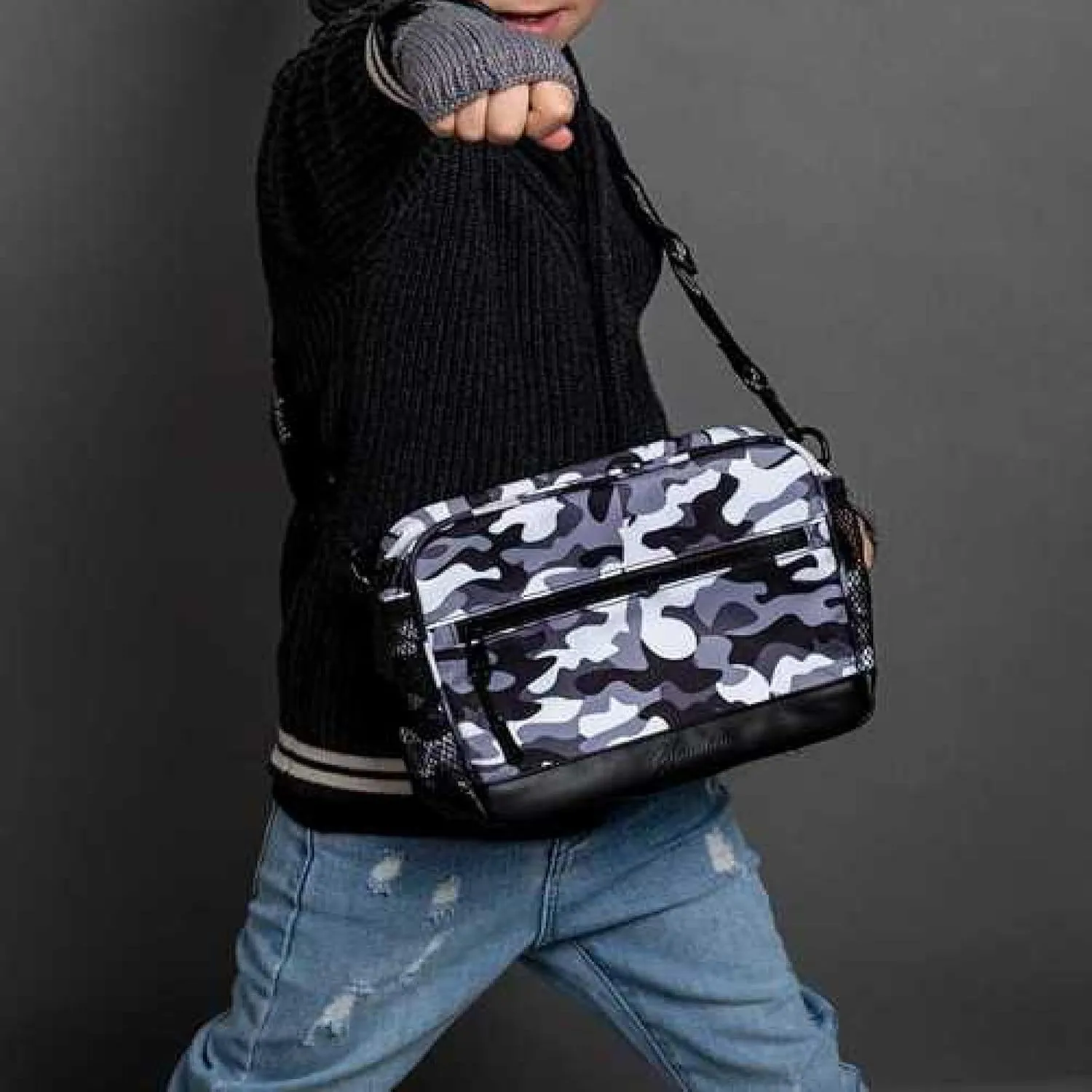 Stylish Glitter Blue Messenger Bag for Girls - Insulated Lunch Carrier Accesories Bag, Lightweight & Versatile Crossbody bag