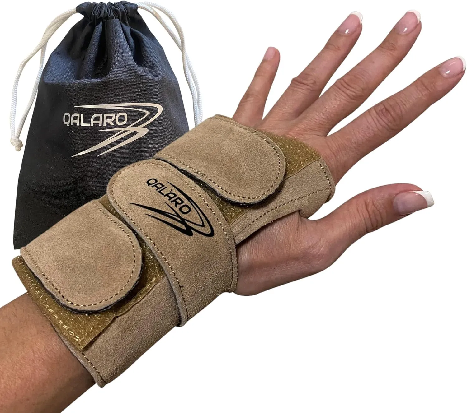 Suede Wrist Supports (Pair) with Bag | Gymnastics, Acrobatics, Cheer Adjustable Wrist Guards | Wrist Injury Prevention | Wrist Support Brace Hand Wraps