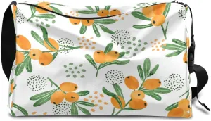Summer Loquat Pattern Small Gym Bag for Men Women Workout Sport Duffle Bag Waterproof Weekender Overnight Bag Lightweight Carry on Tote Bag Crossbody Shoulder Travel Bag for Swim Yoge Dance