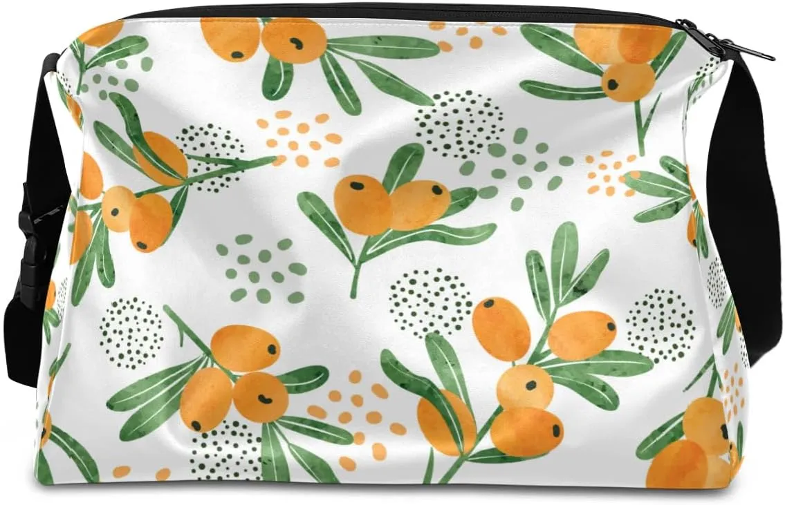 Summer Loquat Pattern Small Gym Bag for Men Women Workout Sport Duffle Bag Waterproof Weekender Overnight Bag Lightweight Carry on Tote Bag Crossbody Shoulder Travel Bag for Swim Yoge Dance