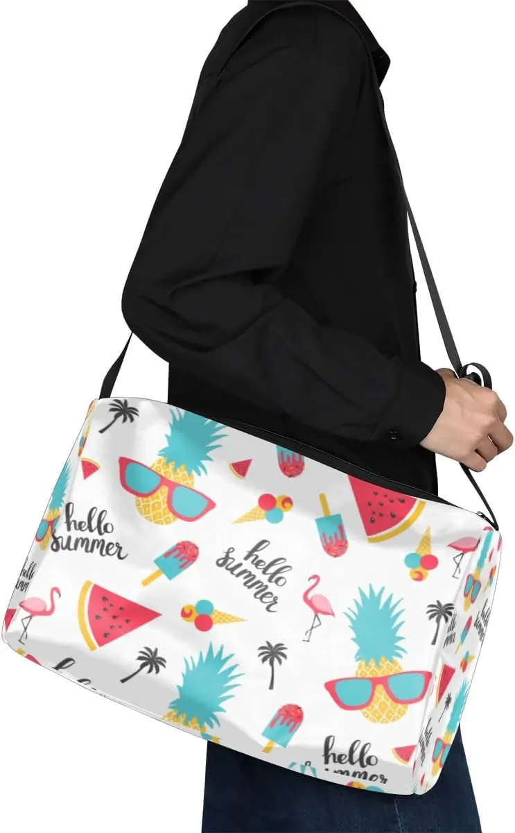 Summer Pattern Watermelon Small Gym Bag for Men Women Workout Sport Duffle Bag Waterproof Weekender Overnight Bag Lightweight Carry on Tote Bag Crossbody Shoulder Travel Bag for Swim Yoge Dance