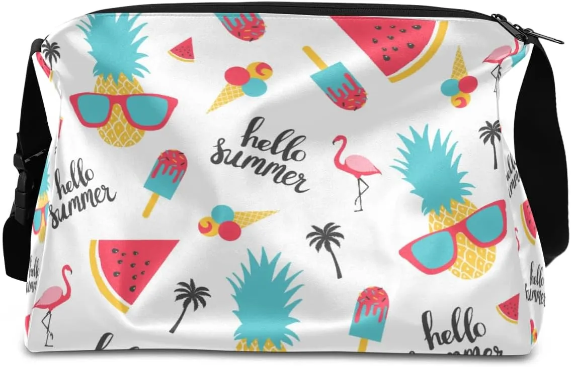 Summer Pattern Watermelon Small Gym Bag for Men Women Workout Sport Duffle Bag Waterproof Weekender Overnight Bag Lightweight Carry on Tote Bag Crossbody Shoulder Travel Bag for Swim Yoge Dance