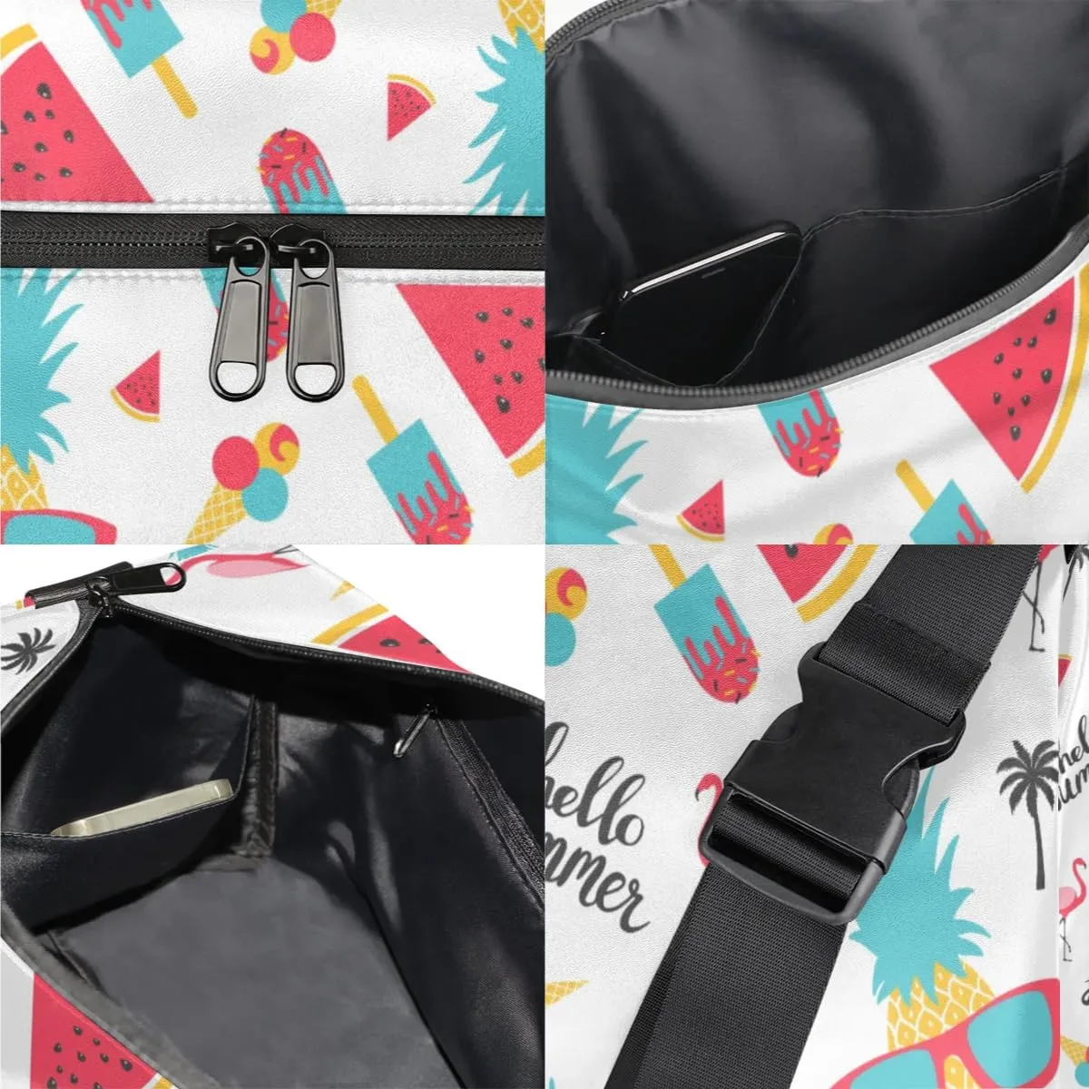 Summer Pattern Watermelon Small Gym Bag for Men Women Workout Sport Duffle Bag Waterproof Weekender Overnight Bag Lightweight Carry on Tote Bag Crossbody Shoulder Travel Bag for Swim Yoge Dance