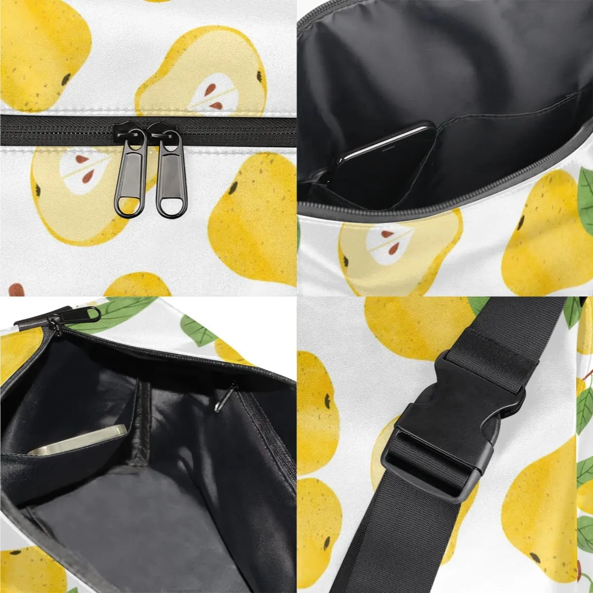 Summer Pears Small Gym Bag for Men Women Workout Sport Duffle Bag Waterproof Weekender Overnight Bag Lightweight Carry on Tote Bag Crossbody Shoulder Travel Bag for Swim Yoge Dance