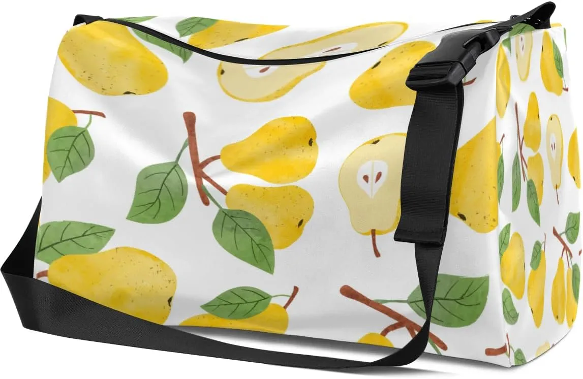 Summer Pears Small Gym Bag for Men Women Workout Sport Duffle Bag Waterproof Weekender Overnight Bag Lightweight Carry on Tote Bag Crossbody Shoulder Travel Bag for Swim Yoge Dance