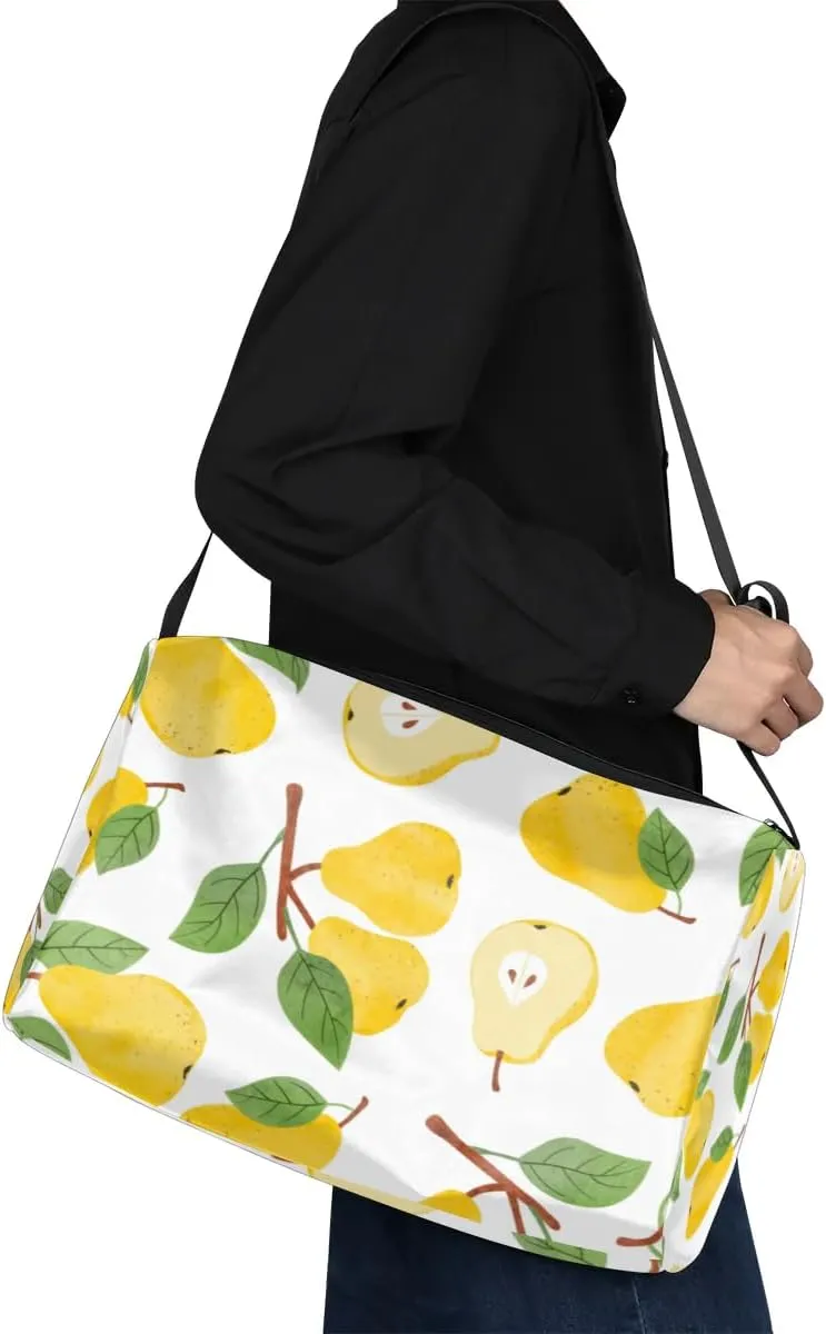 Summer Pears Small Gym Bag for Men Women Workout Sport Duffle Bag Waterproof Weekender Overnight Bag Lightweight Carry on Tote Bag Crossbody Shoulder Travel Bag for Swim Yoge Dance