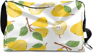 Summer Pears Small Gym Bag for Men Women Workout Sport Duffle Bag Waterproof Weekender Overnight Bag Lightweight Carry on Tote Bag Crossbody Shoulder Travel Bag for Swim Yoge Dance