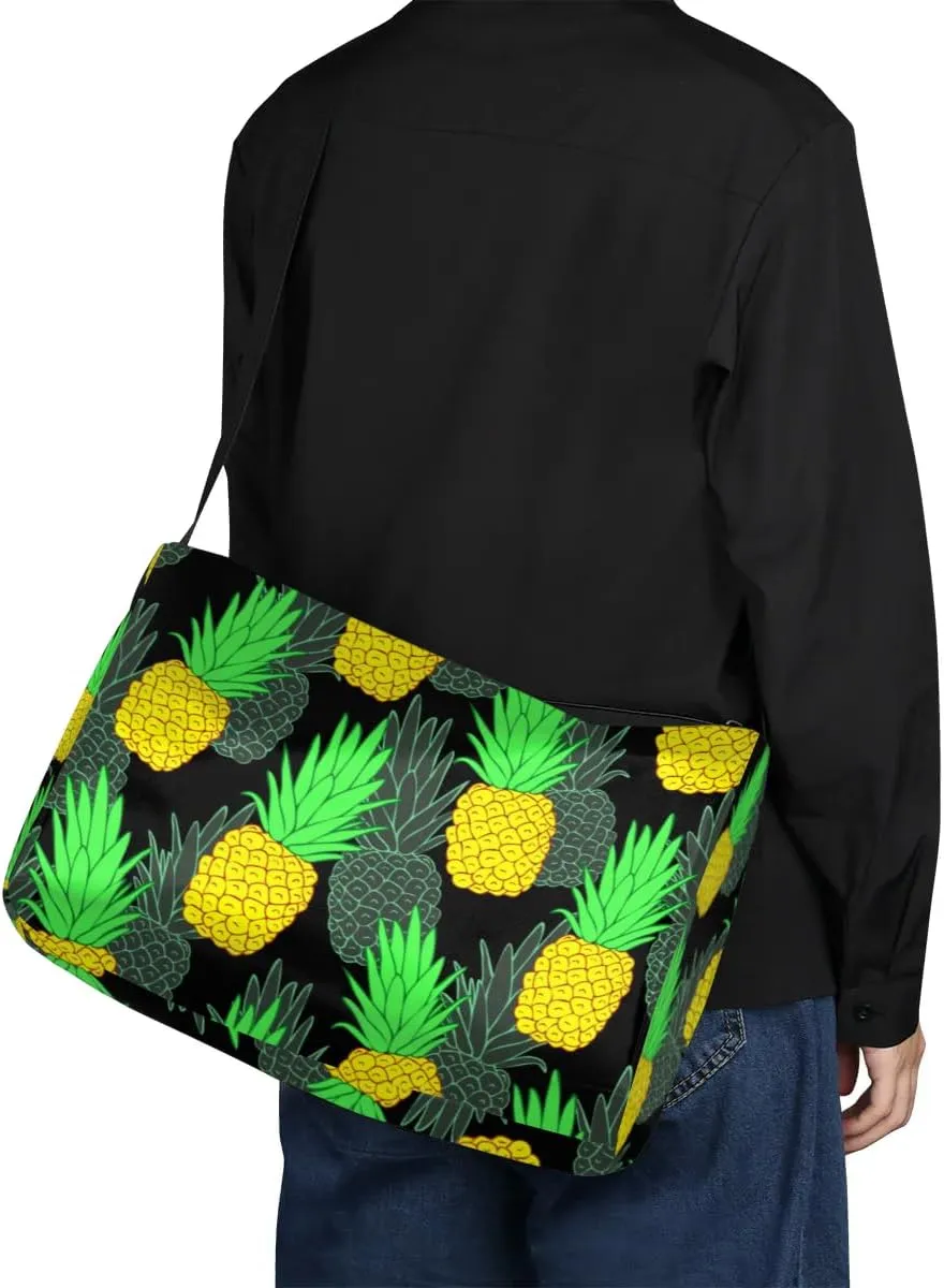 Summer Pineapple Pattern Small Gym Bag for Men Women Workout Sport Duffle Bag Waterproof Weekender Overnight Bag Lightweight Carry on Tote Bag Crossbody Shoulder Travel Bag for Swim Yoge Dance