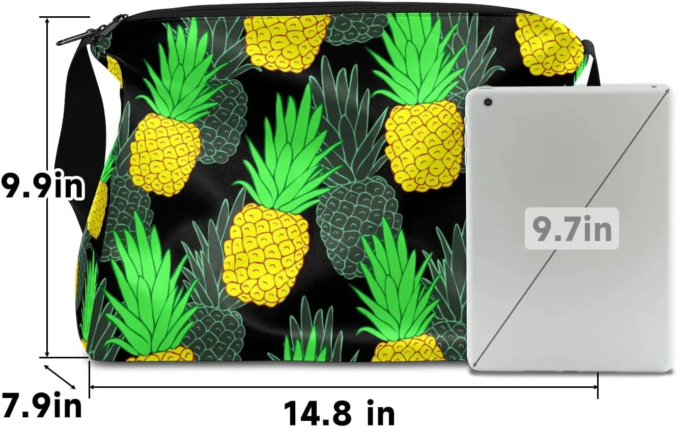 Summer Pineapple Pattern Small Gym Bag for Men Women Workout Sport Duffle Bag Waterproof Weekender Overnight Bag Lightweight Carry on Tote Bag Crossbody Shoulder Travel Bag for Swim Yoge Dance