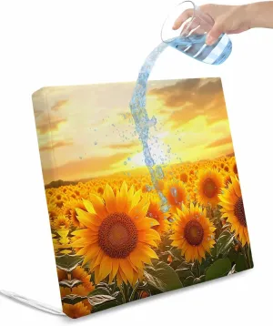 Summer Sunflowers Outdoor Cushion Chair Cover Set of 2 - Waterproof Couch Seat Covers, Farmhouse Botanical Floral Sunset Patio Furniture Protector Cushions Slipcovers for Sofa/RV, 22"x20"x4"
