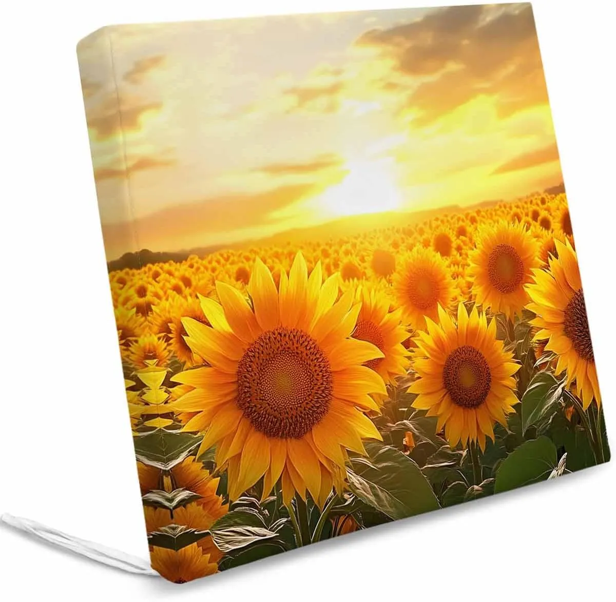 Summer Sunflowers Outdoor Cushion Chair Cover Set of 2 - Waterproof Couch Seat Covers, Farmhouse Botanical Floral Sunset Patio Furniture Protector Cushions Slipcovers for Sofa/RV, 22"x20"x4"