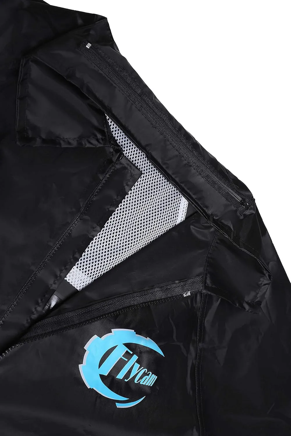 SunPower Flycam Rain Suit with Hood Waterproof Motorcycle Outdoor Reflective Raincoat Over Suit with 5 CM Reflective Strip