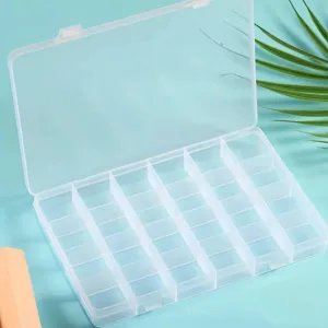 Supreme Clear Jewelry Organizer Box – 24-Compartment Adjustable Storage