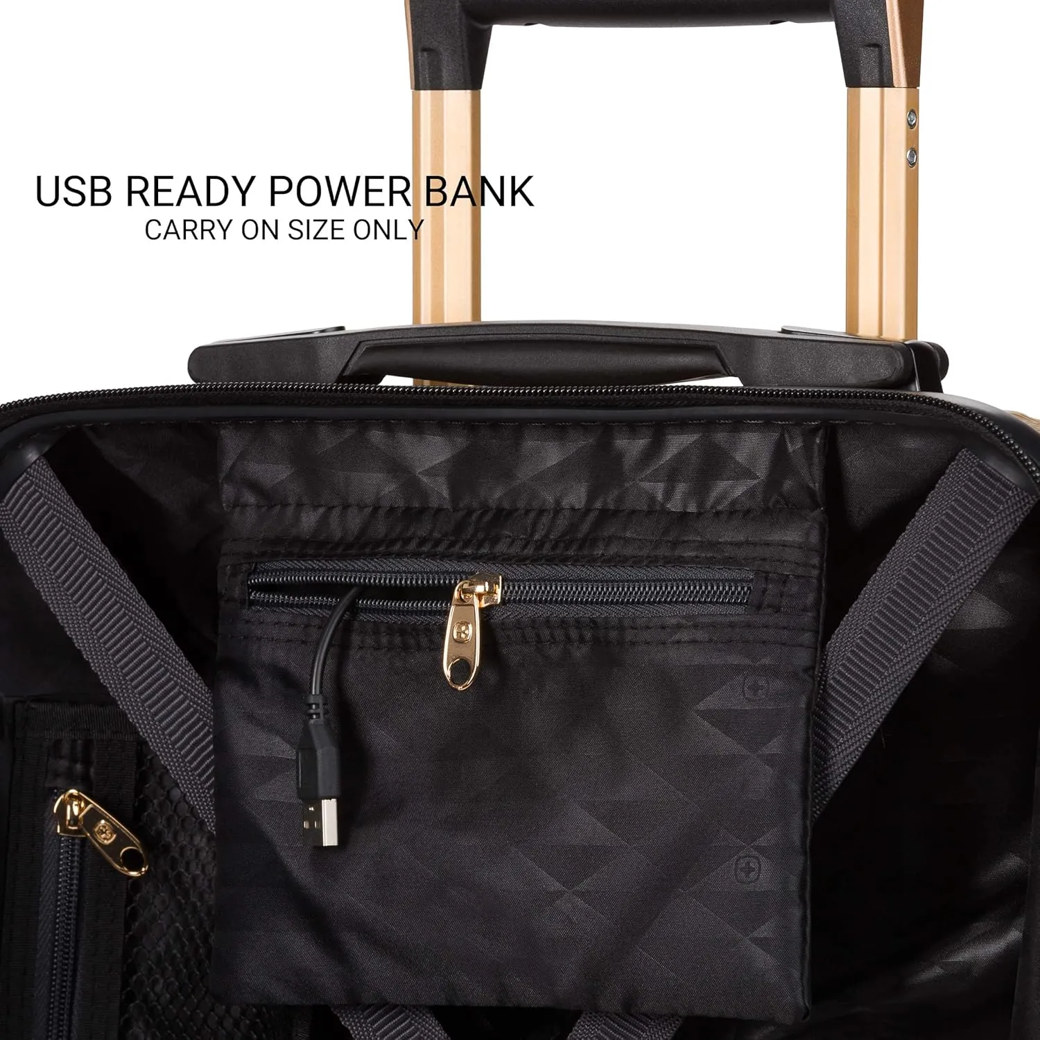 SwissGear 7272 Energie Expandable Hardside Luggage with Spinner Wheels and TSA Lock, Gold, 3-Piece Set (19/24/27)