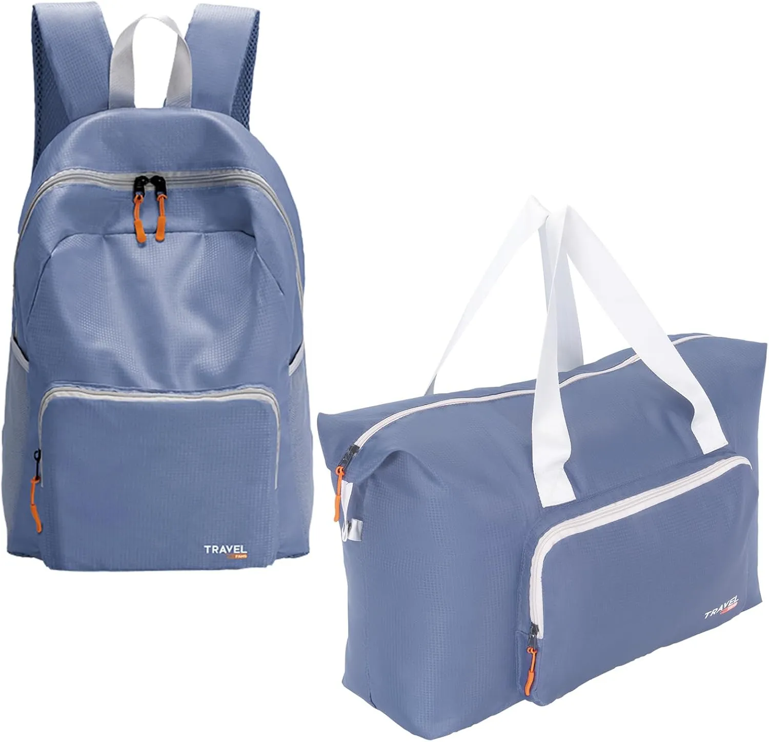 SWLIFL 2 Pack Foldable Hiking Backpack Small Lightweight Packable Backpack & duffle bag for travel Weekender Overnight Bag Outdoor Carry on Tote Bags for Women Men(Blue)