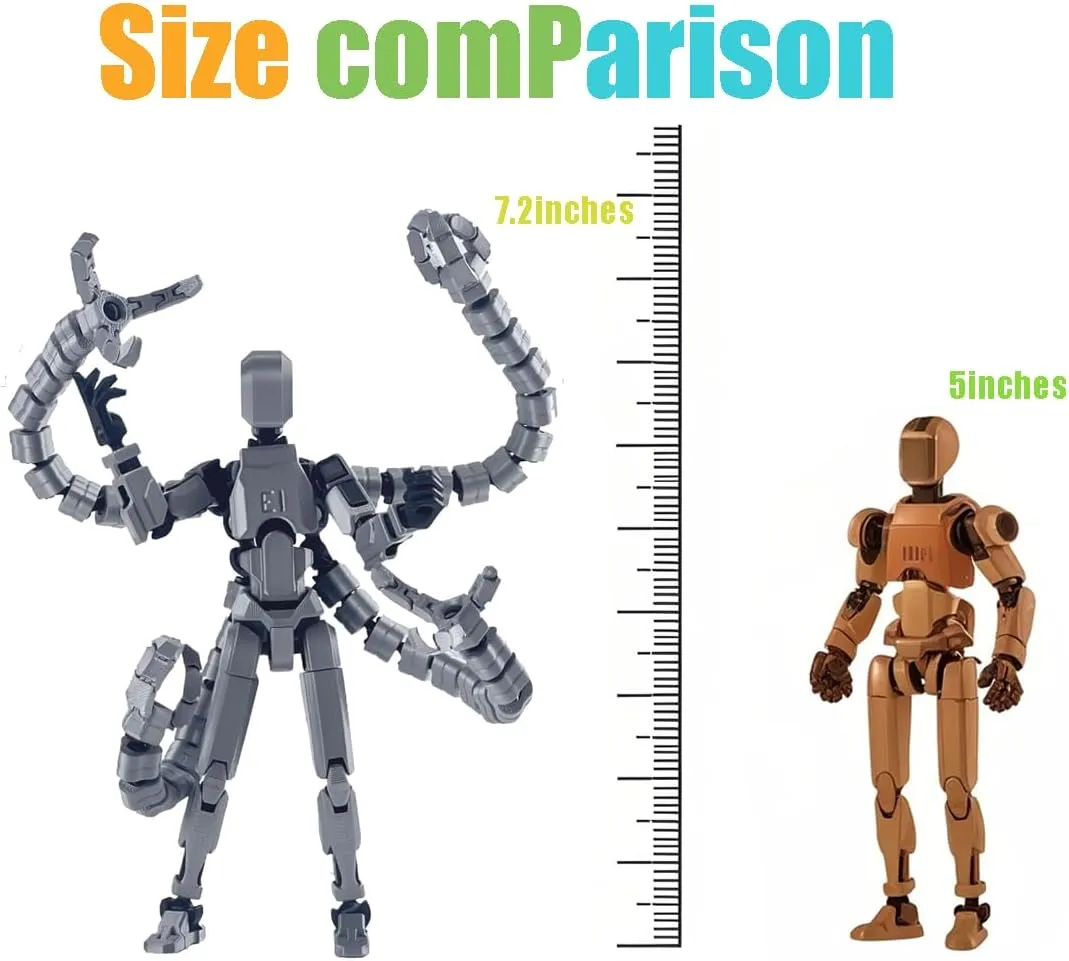 T13 Action Figure – Posable 7.2” 3D Printed Dummy 13 & Titan 13, Collectible Desktop Toy for Gamers and Kids