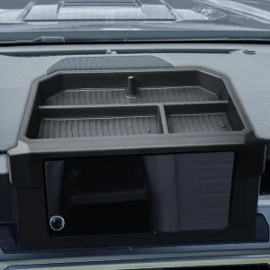 TACOBRO Dash Organizer Tray for 2024-2025 Toyota Tacoma (4th Gen) & 2025 4Runner (6th Gen), ABS Console Organizer with Anti-Slip Mat, 8" Screen Compatible Accessories