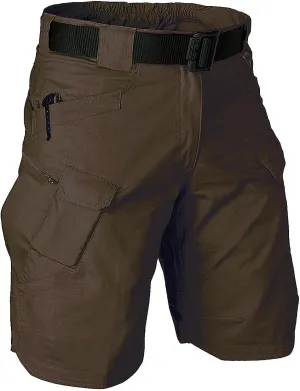 Tactical Cargo Workout Shorts for Men Outdoor Hiking Fishing Combat Casual Work Short Multi Pockets (No Belt)